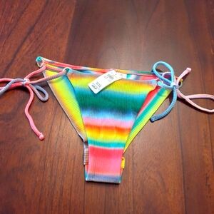 NWT Aerie Rainbow Multi-Colored Women's Cheekier Bikini Bottom